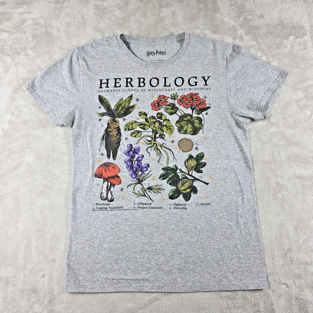 Harry Potter Herbology Shirt Men's Size Small (34/36) Gray